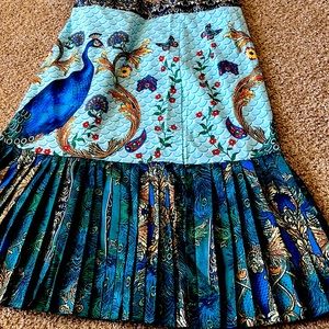 New Beautiful Teal Peacock Skirt Size M